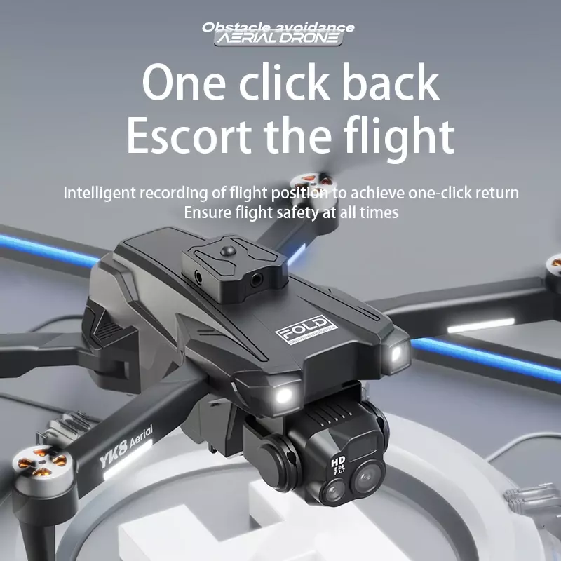Drone profissional com grande angular, 8K câmera HD, 5G WiFi, fluxo óptico, Evitar obstáculos, Brushless Motor Quadcopter, RC, 10000m, YK8, novo