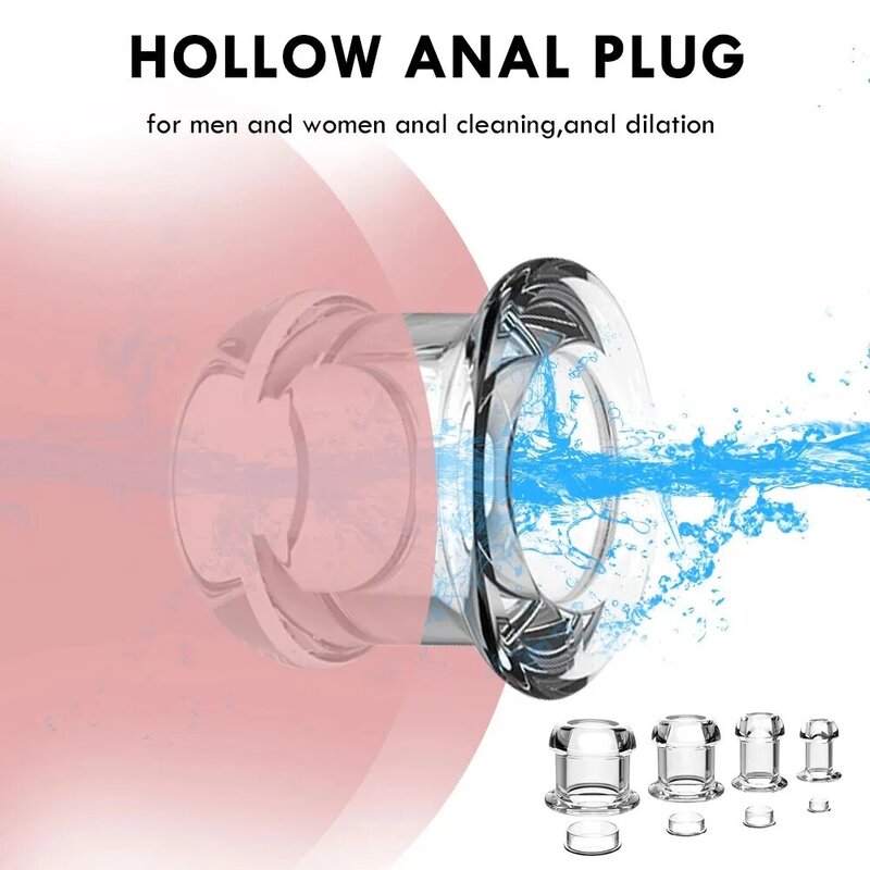 Silicona Butt Plug Hollow Anal Plug Unisex Sexshop Productos para adultos Juguetes sexuales anales para Mujeres Hombres Entrenador anal para parejas masturbándose