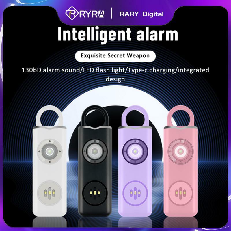 RYRA Alarm pertahanan diri 130dB Anti-wolf gantungan kunci Alarm darurat Scream keras keselamatan pribadi perlindungan keamanan anak wanita