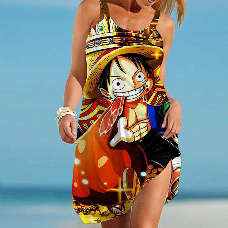 Einteiliges Damen kleid 3d Farbstoff gedruckt Mode ärmelloses Sommerkleid lässig sexy Kleid lose böhmischen Stil Kleid