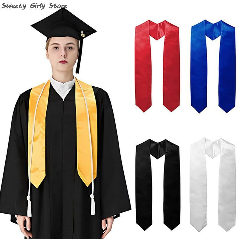 Smooth Silk Graduation Sash Ceremony Party Decor Photo Booth Props Adult Honor Stole Scarf Bachelor Gown Scarves Student Sash
