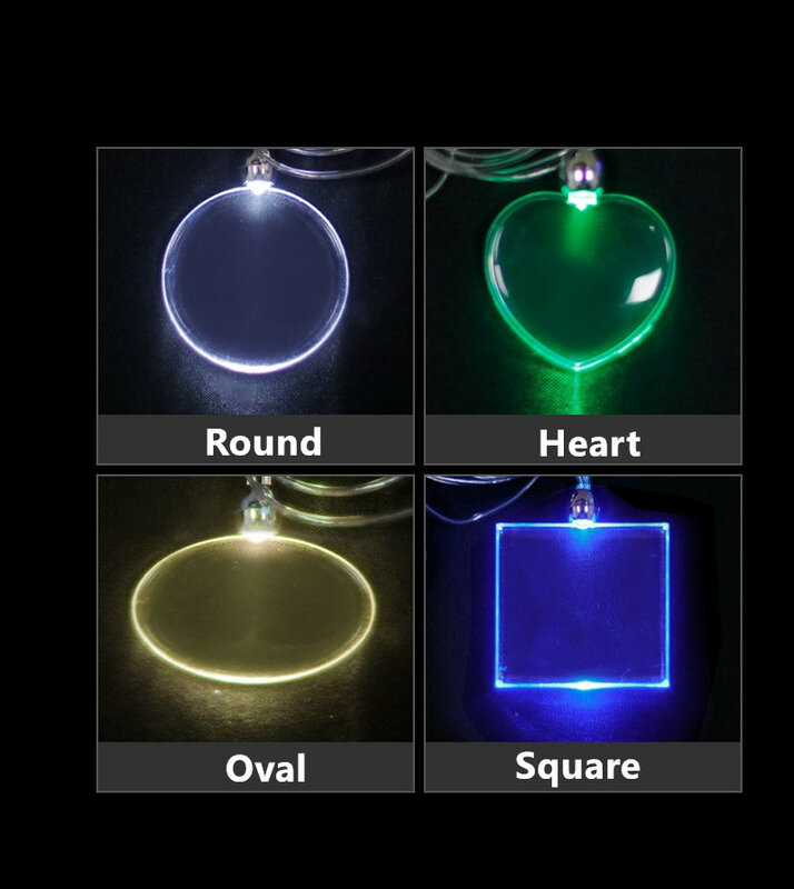 Collier lumineux LED en acrylique transparent, coloré, magnétique, clignotant, blanc, cadeau de décoration de fête de mariage, 10 pièces