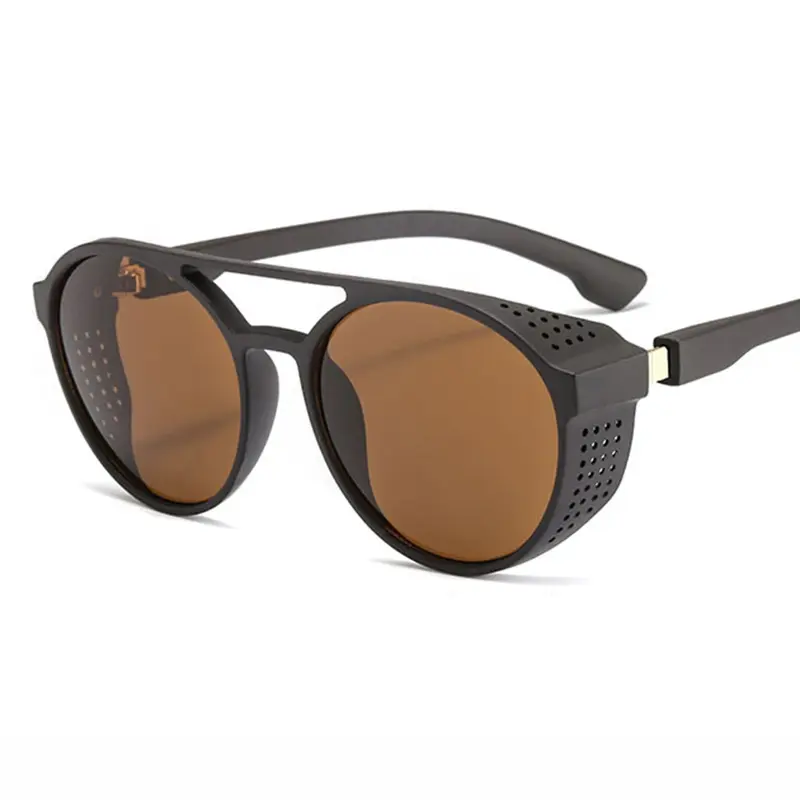 MUSELIFE kacamata hitam Punk klasik kacamata hitam merek desainer pria kacamata hitam antik untuk pria Punk Oculos De Sol Gafas UV400