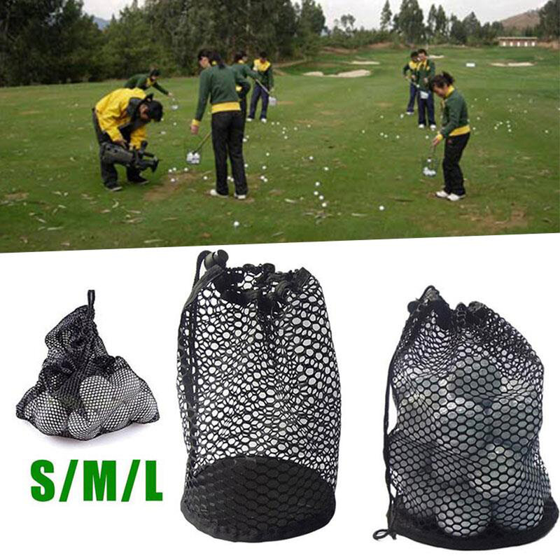 Esportes malha saco líquido para bola de golfe, nylon saco do curso com cordão, acessórios de golfe, 16/32/56, 1 parte