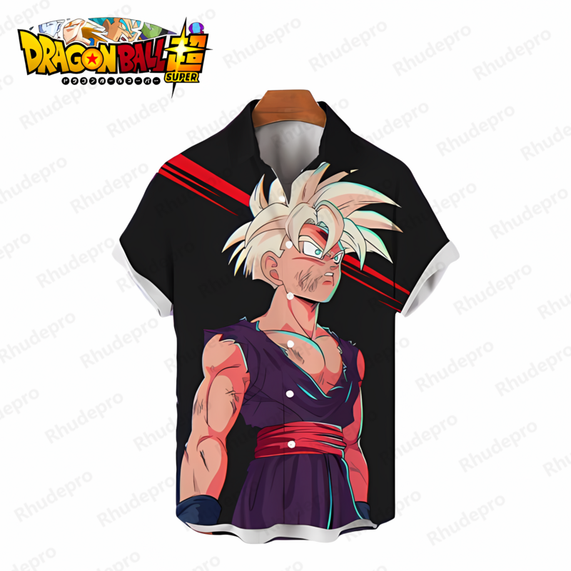 Schattige Heren Shirt Coole Kleding Dragon Ball Z Goku Super Saiya Strand Stijl Mode Aan Zee Trip Vegeta Zomer Anime Y 2K Streetwear