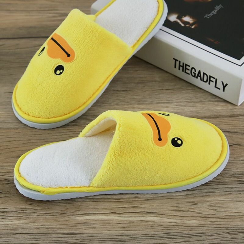 Cute Little Yellow Duck Disposable Slippers Soft Cartoon Casual Hotel Slippers Non-Slip Thickening Children's Slippers Home