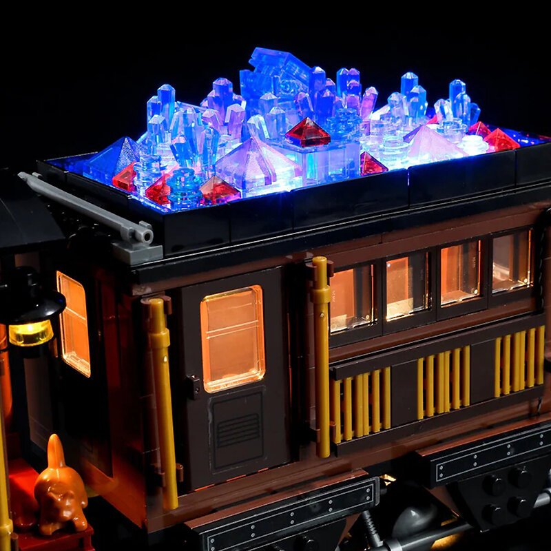Набор осветительных строительных блоков Funwhole F9006, конструктор в стиле стимпанк, поезд руды, игрушка для взрослых и подростков, подарок на день рождения