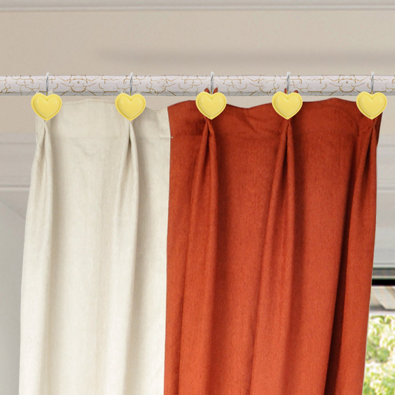 12 Pcs Resin Hook Shower Curtain Hanger Household Hooks Metal for Rod Hangers Heart