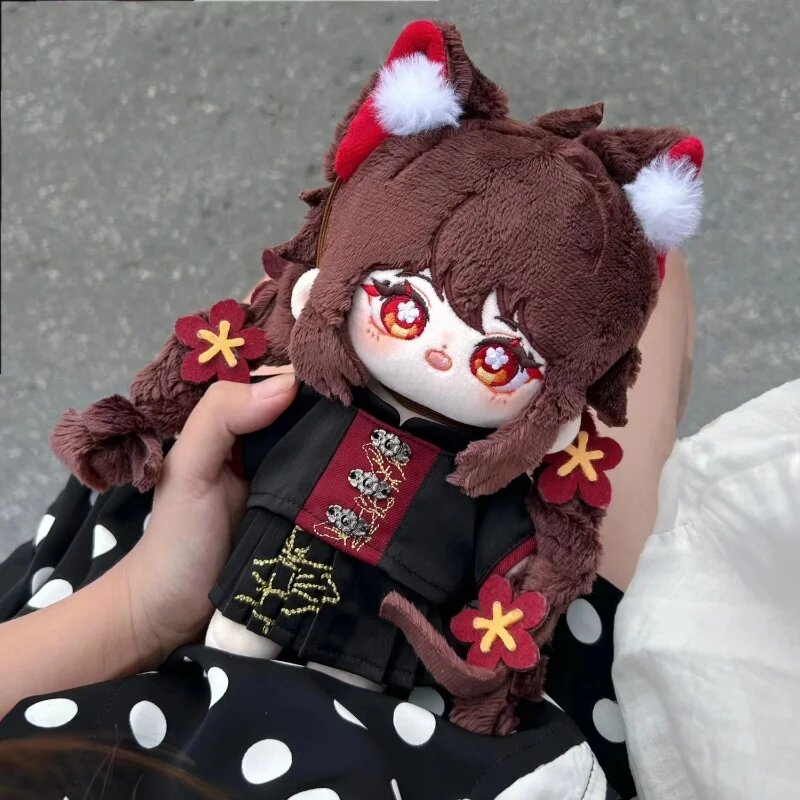 Anime Spiel Genshin Impact Hu Tao 20cm Plüsch puppen Spielzeug nackte Puppe Plüsch Cosplay 5993 Kinder Geschenk