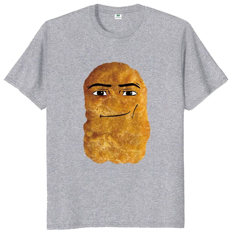 Camiseta con estampado divertido de Nugget de pollo, camisa con gráfico Y2k, 100% algodón, suave, cuello redondo, informal, Unisex, talla europea