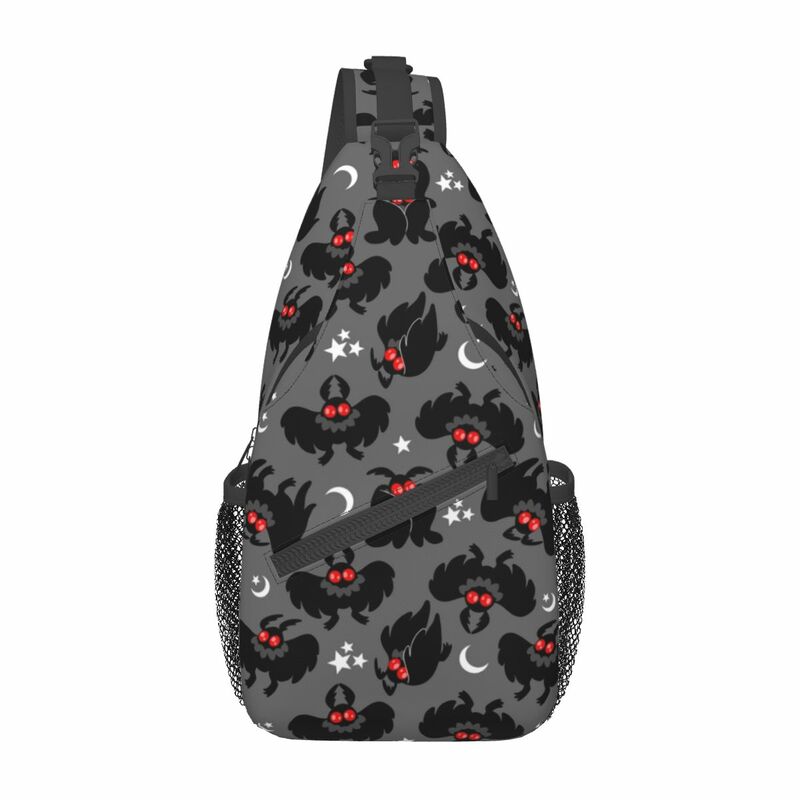 Cute Cryptids Mothman Crossbody Sling Bag Printed Chest Bag cartoon Shoulder Backpack Daypack for Hiking Travel Sports Bag