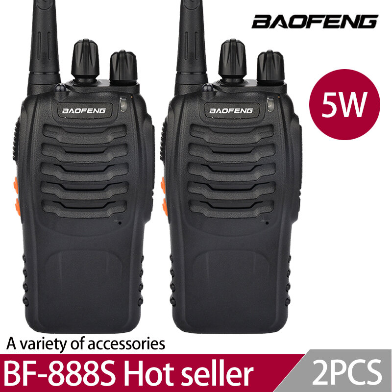Baofeng BF-888S Walkie Talkie, Conjunto de rádio bidirecional, BF 888s, UHF 400-470MHz, 16CH, Walkie-talkie, Transceptor de rádio, 2pcs por lote