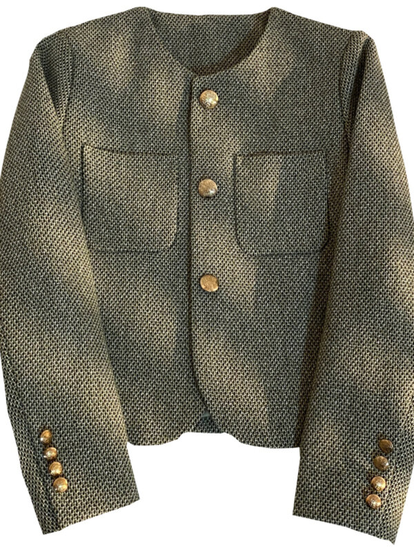 여성용 싱글 브레스트 수트, 작은 향기 녹색 정장 재킷, 레이디 블레이저, 올매치 캐주얼 코트 상의, 2023 용수철 가을 신상