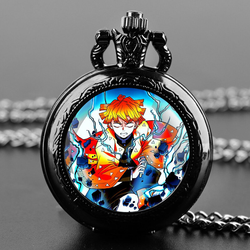Anime Jujutsu Kaisen Demon Slayer orologio da tasca al quarzo uomo donna ciondolo collana catena fascino orologio orologio gioielli regali