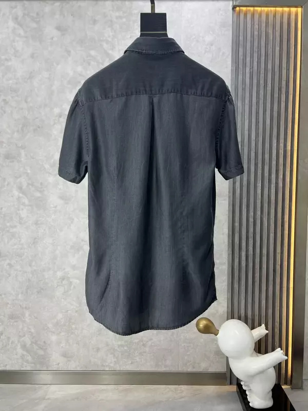 DIKU SIJITONGDA-Camisa de seda de manga curta masculina, bordado fino, respirável, qualidade, tamanho grande, M-3XL, verão, novo, 2024