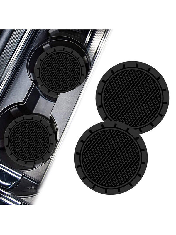 2PCS Car Coaster Water Cup Slot Non-Slip Mats Silica Gel Pads Cup Holder Mats Anti Slip Gadget Interior Accessories