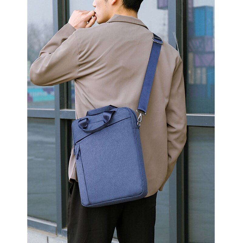 Tas komputer pria, tas tangan bisnis ransel Diagonal Notebook kain Oxford 15.6 inci