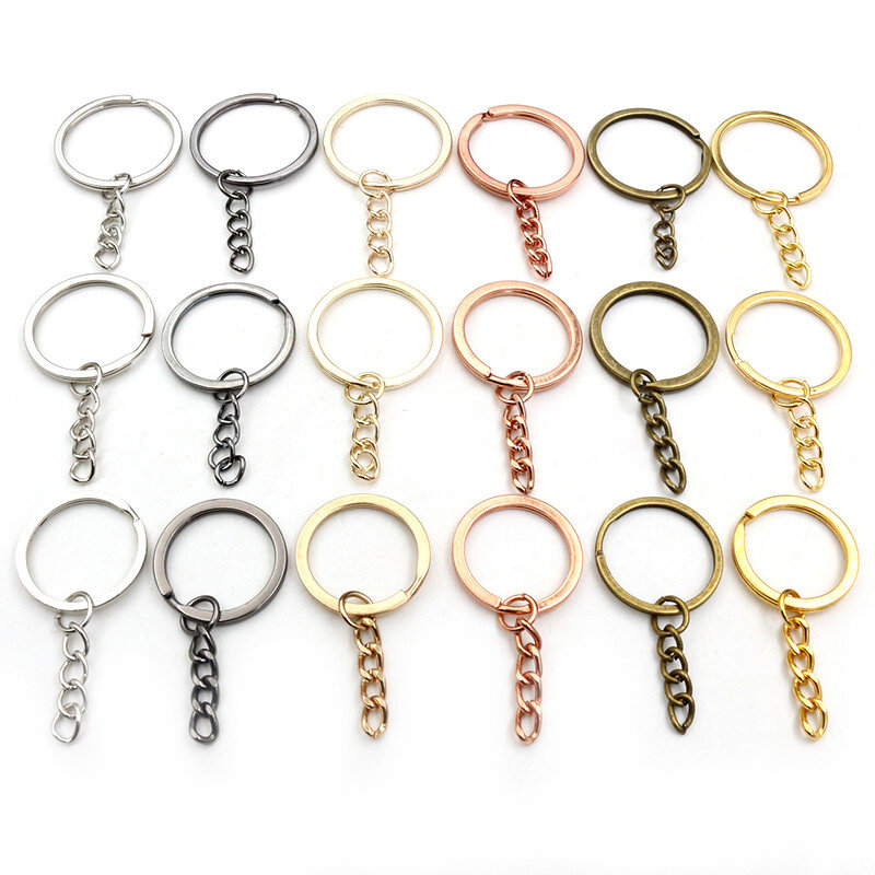 20pcs 25-30mm vàng bạc mạ vòng chìa khóa móc chìa khóa Clasp phát hiện Keychain chia Vòng mạ vòng chìa khóa để làm đồ trang sức