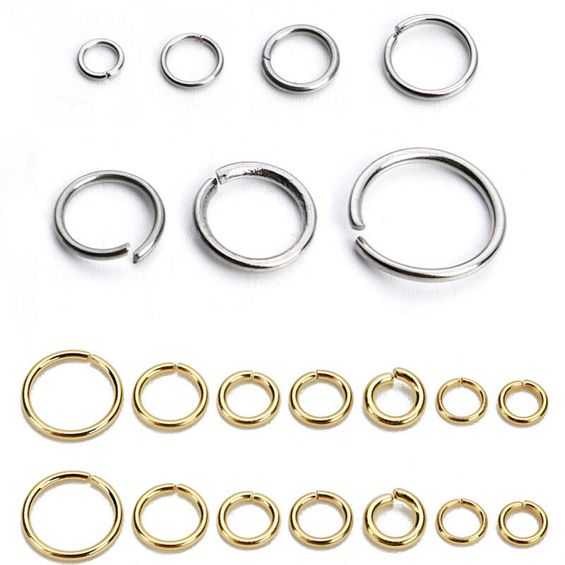 SAUVOO 1 Pack Edelstahl Geöffnete Sprung-Ring Gold Silber Double Loop Split Ring Stecker für DIY Halskette Schmuck Lieferant