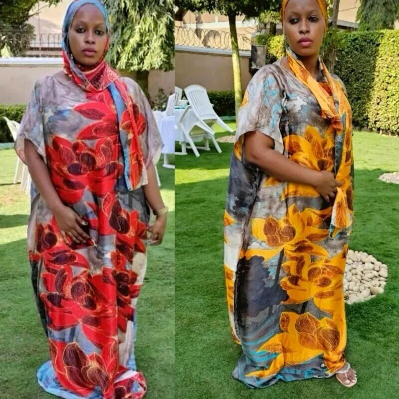 Vestido maxi estampado africano para mulheres, dashiki, roupas abaya, vestidos ankara, novo, outono
