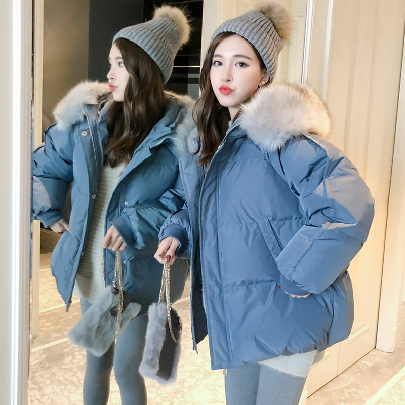 Winter Jacket Parkas Women Coat Big Fur Collar Hooded Warm Parkas Cotton Wadded Coat Snow Wear Thicken Female Jackets Outwear