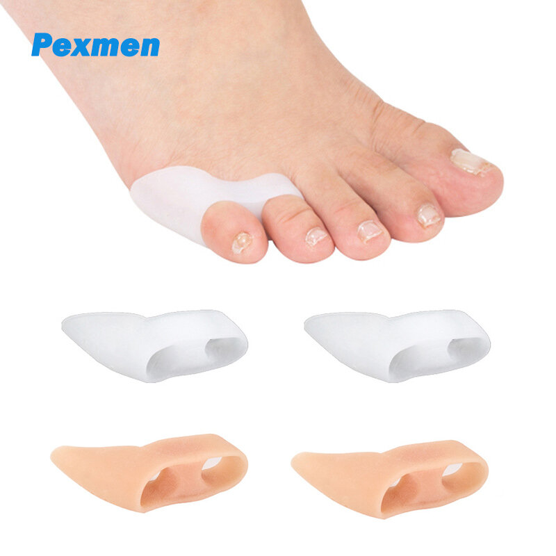 Pexmen 2/4Pcs Pinky Toe Protector Bunion Corrector for Tailors Bunion Relieve Foot Pain from Friction Rubbing and Pressure