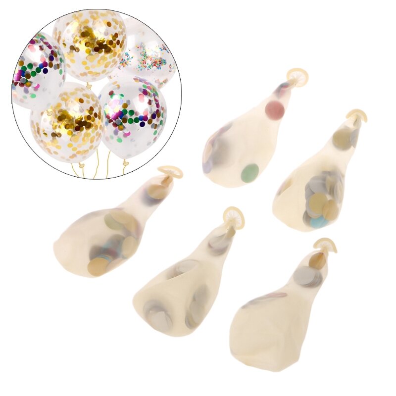 Balões confete multicoloridos qualidade, 5 peças, 12 polegadas, látex, festa, casamento, decoração, dropshipping
