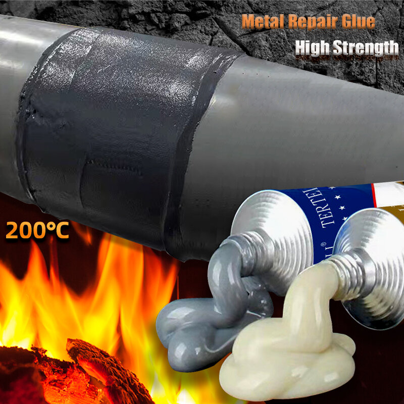 Pegamento de reparación de Metal AB resistente al calor, Pegamento de soldadura en frío, plástico mágico, pegamento de fundición, súper pegamento, herramienta de reparación de Metal