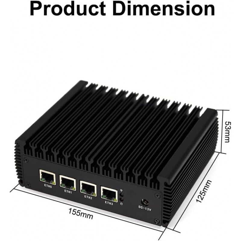อุปกรณ์ไฟร์วอลล์2.5GbE คอมพิวเตอร์ขนาดเล็ก Intel Celeron J4125 Quad Core 4xintel I225-V แลน VPN fanless Firewall Router PC AES-NI 8GB RA