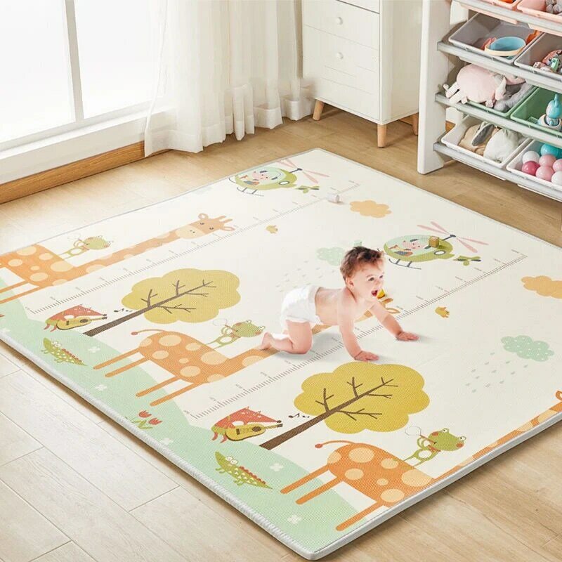 alfombra infantil colchonetas para jugar colchoneta piscina XPE-alfombra de juegos de 200x1 Cm de grosor para bebé, tapete de desarrollo para habitación de bebé, almohadilla para gatear, alfombra plegable para bebé