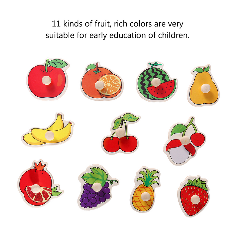 TOYMYTOY 숫자 알파벳 나무 교육용 글자 퍼즐 보드, 어린이 나무 직소 퍼즐 장난감, 과일