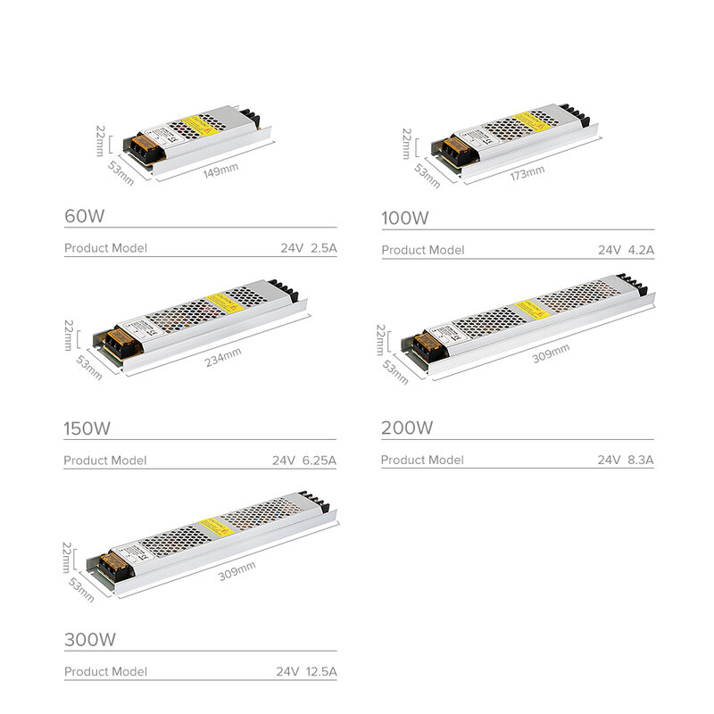 مزود طاقة مصباح LED FCOB ، نحيف للغاية ، تيار مستمر 12 فولت ، 24 فولت ، 60 واط ، 100 واط ، 150 واط ، 200 واط ، 300 واط ، محول ، AC190V إلى 240V ، وحدة تحكم COB LED