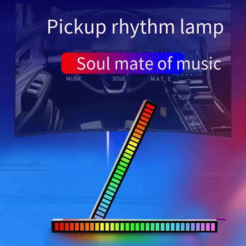 3D atmosphere light RGB pickup esports computer desktop voice control induction decorative music LED car rhyt