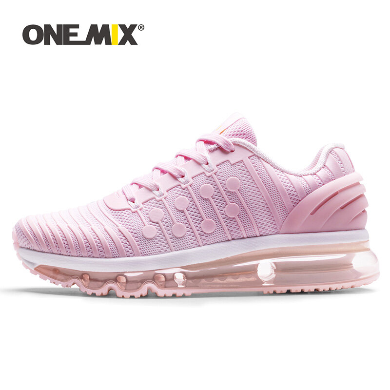 ONEMIX أحذية رياضية للمرأة تنفس شبكة احذية الجري في الهواء الطلق الأبيض تنيس Feminino الإناث حجم كبير المشي الأحذية المسطحة