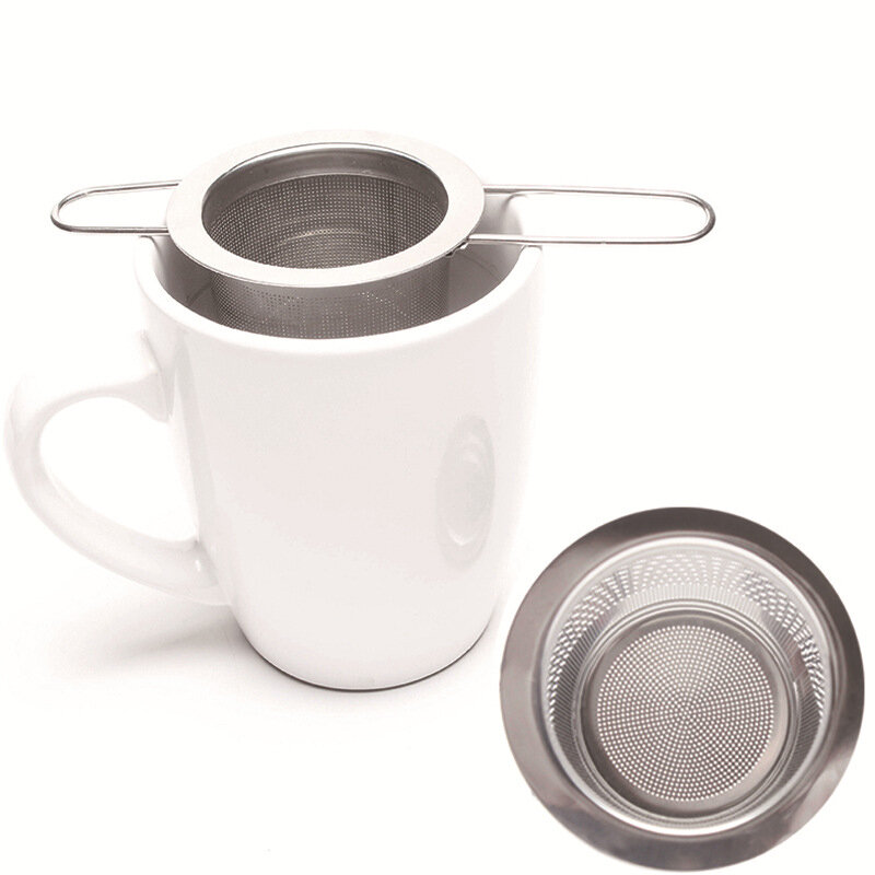 Zaparzacz do herbaty ze stali nierdzewnej srebrna siatka akcesoria kuchenne bezpieczna gęstość wielokrotnego użytku sitko do herbaty herbata ziołowa narzędzia