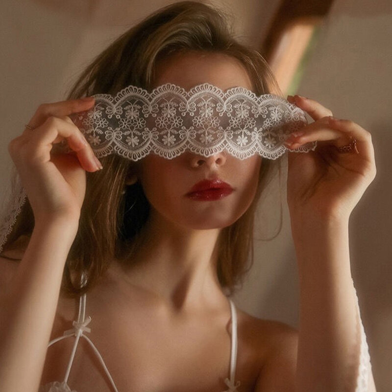 Mulheres Exótico Preto Oco Lace Transparente Máscaras De Olho Sexy Lingerie Cosplay Trajes Acessórios Eróticos Bandage Strap Eye Covers
