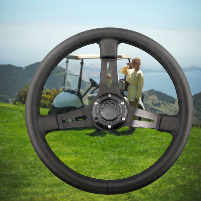 Kereta Golf roda kemudi PU Retrofit Universal PU kulit luar ruangan 3 berbicara
