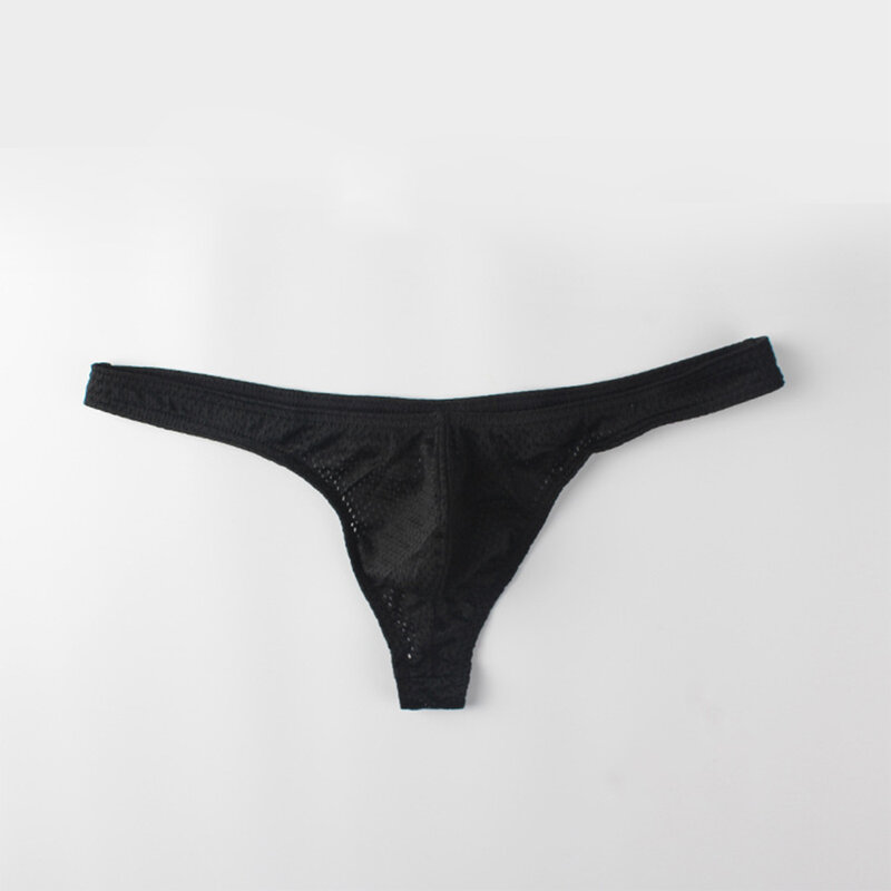 Hot Sexy Men Thong Net Breathable G-Strings U Convex Pouch Lingerie Underpants Gay Underwear Briefs Summer Bikini Thongs