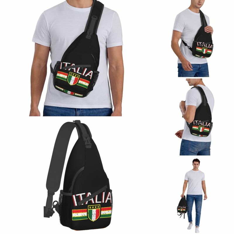 Włochy flaga włoska mała chusta torba torba Crossbody na klatkę piersiową z paskiem na ramię plecak podróż małe plecaki turystyczne Casual Bookbag