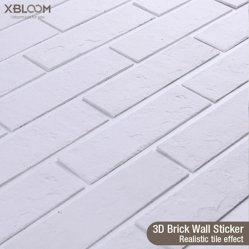 Stiker dinding batu bata 3D, Dekor dinding rumah dapur kamar tidur latar belakang TV mosaik keramik ubin batu tahan air