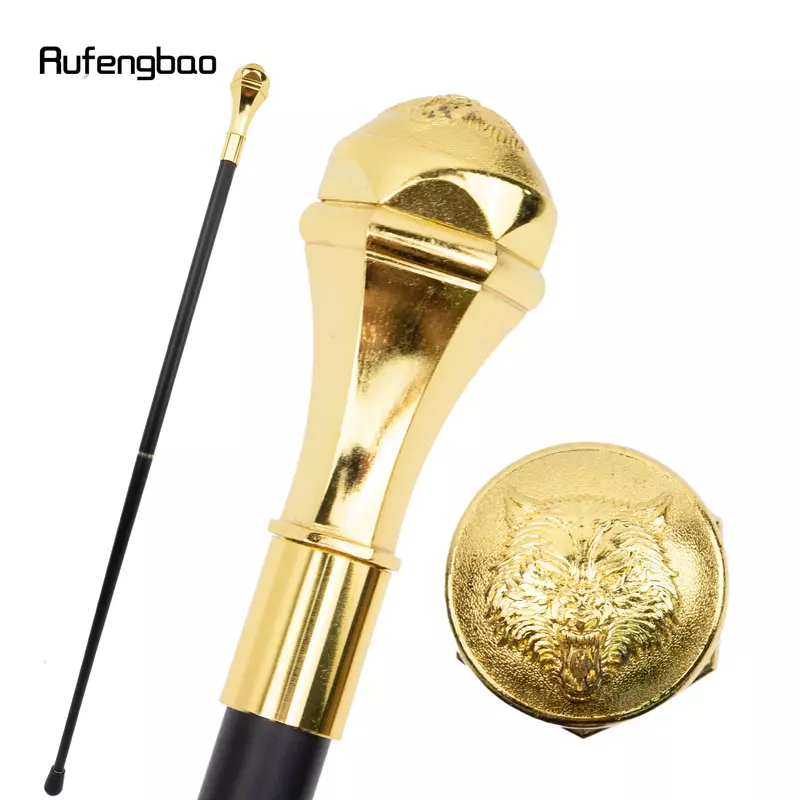 Золотая Волчья роскошная круглая ручка, модная трость для фото, декоративная трость для ходьбы, элегантная трость, ручка для ходьбы 94 см