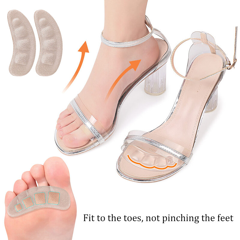 Silicone Anti-Slip Forefoot Women High Heel Pads Pain Relief Insoles Self-adhesive Gel Inserts Sandals Slippers Shoes Foot Pad