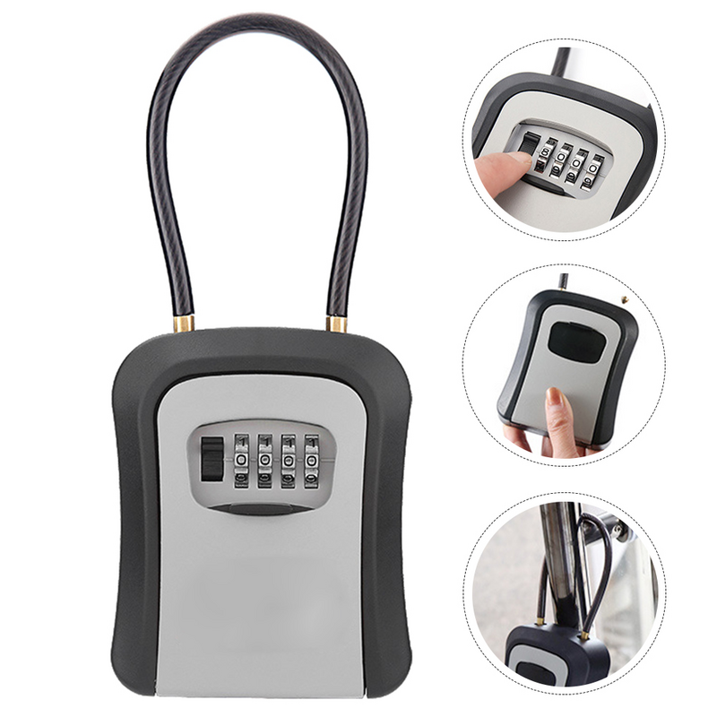Box Lock Keys Code Outdoor Wall Key House Hanging Mount Safe Password Outside Hooks Security Storage Tool Combination Case