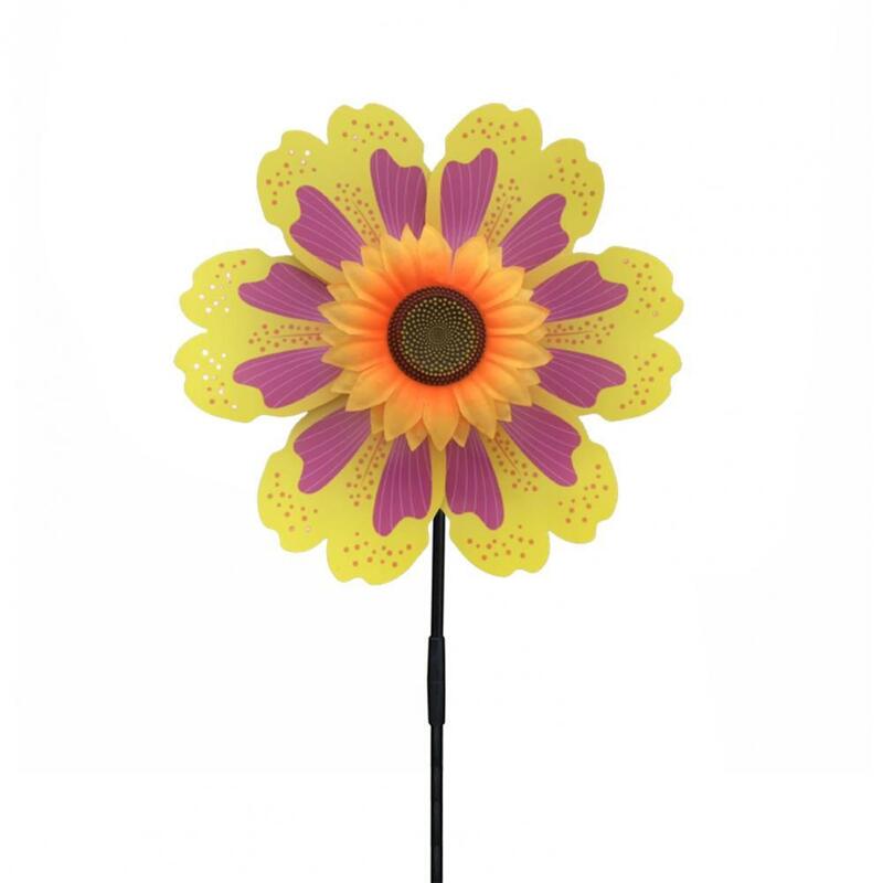 Flor universal moinho de vento bonito única camada colorido moinho de vento de girassol brinquedo moinho de vento flor