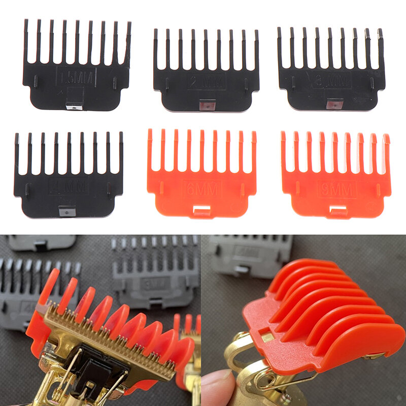 1Set=6pcs T9 Hair Clipper Guards Guide Combs Trimmer Cutting Guides Styling Tools Attachment Compatible 1.5/ 2/ 3/ 4/ 6/ 9mm