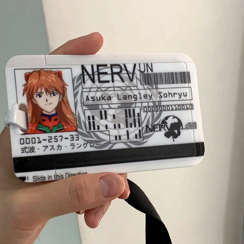 Anime Evangelion Ayanami Rei Karten etuis Karte Lanyard Cosplay Abzeichen ID Kreditkarten karten Inhaber Student Campus Karte hängen Geschenk