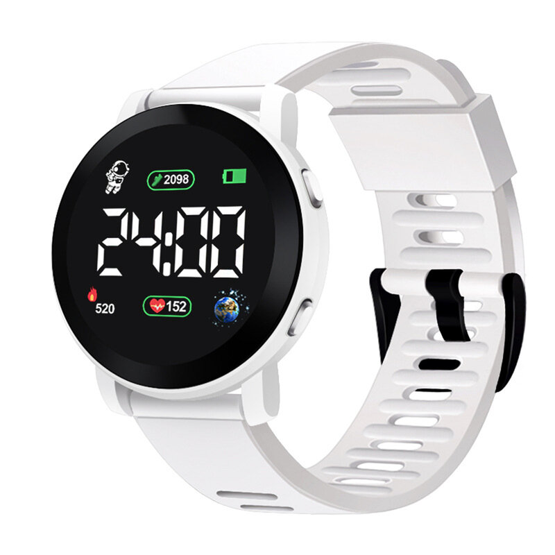 Reloj Digital para deportes al aire libre, pantalla redonda, reloj de pulsera electrónico luminoso para uso en ejercicio al aire libre