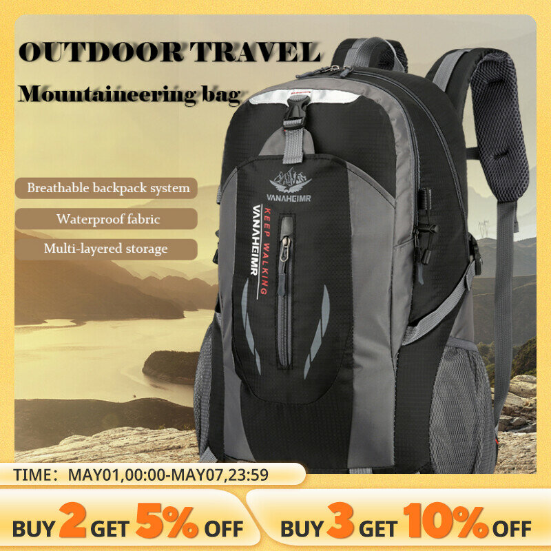 Универсальный рюкзак для мужчин и женщин большой емкости для путешествий, водонепроницаемая походная легкая спортивная сумка