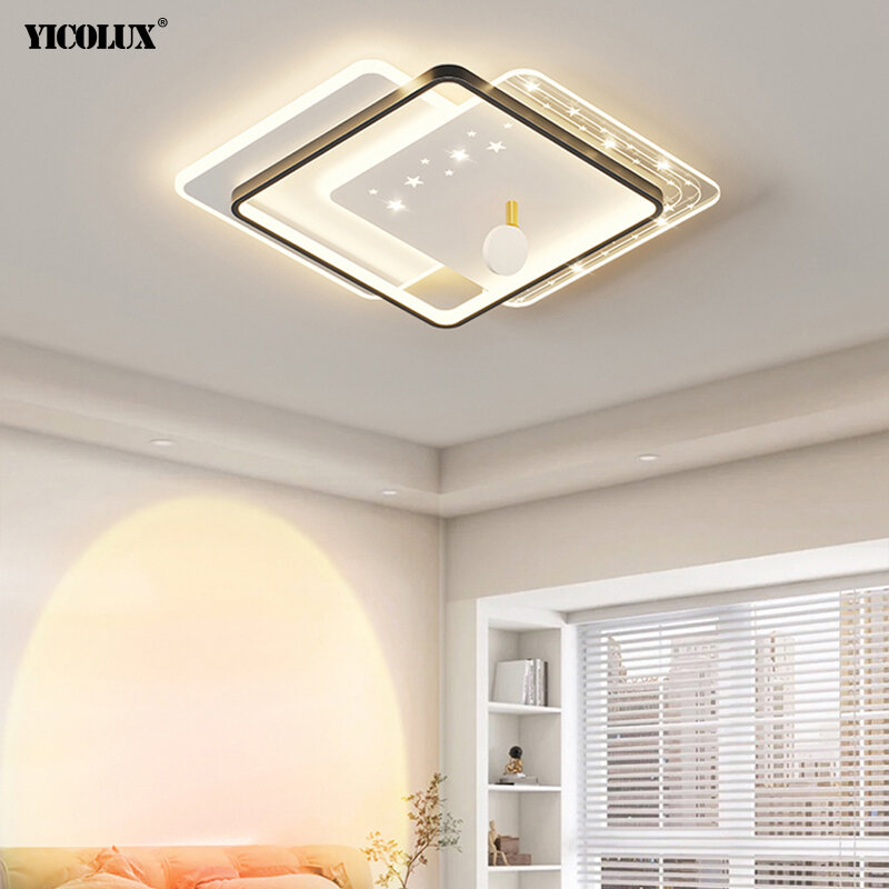 New Design LED Ceiling Chandelier For Bedroom Living Room Study Round Square Simple Ceiling Lamp Home Decor Lighting AC90-260V