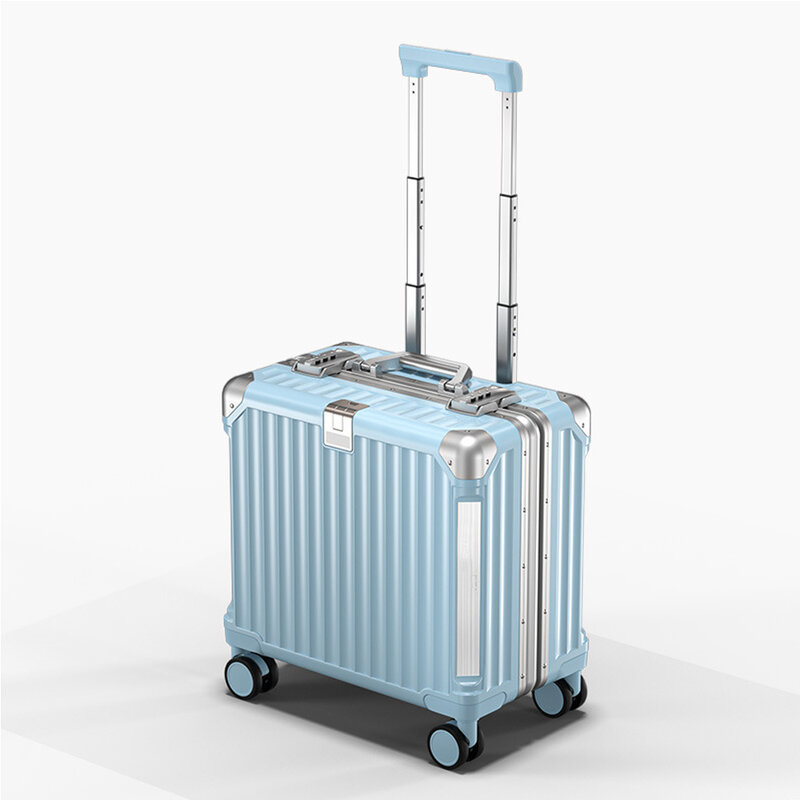 2023 Aluminum Magnesium Alloy Luggage Men/Women Travel Suitcase With Telescopic Pull Rod Spinner Size:43-25-40cm